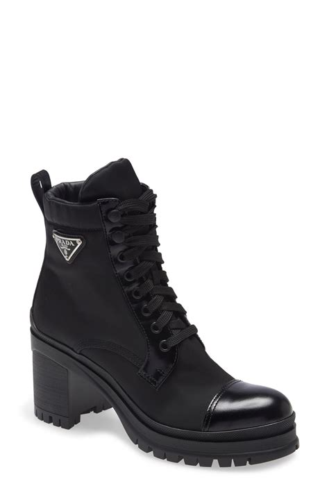 prada open toe heels boots|prada block heel combat boots.